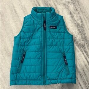 PRODOH Kids Puffer Vest sz 3T in Teal Green with Stripe Liner